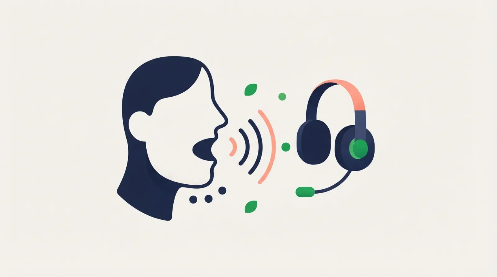 A person speaking into a phone with sound waves and stressed syllables marked above